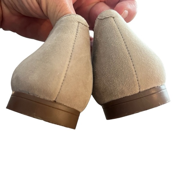 Vionic Carmela Dark Taupe Perforated Suede Almond Toe Flats 7 - Picture 8 of 8